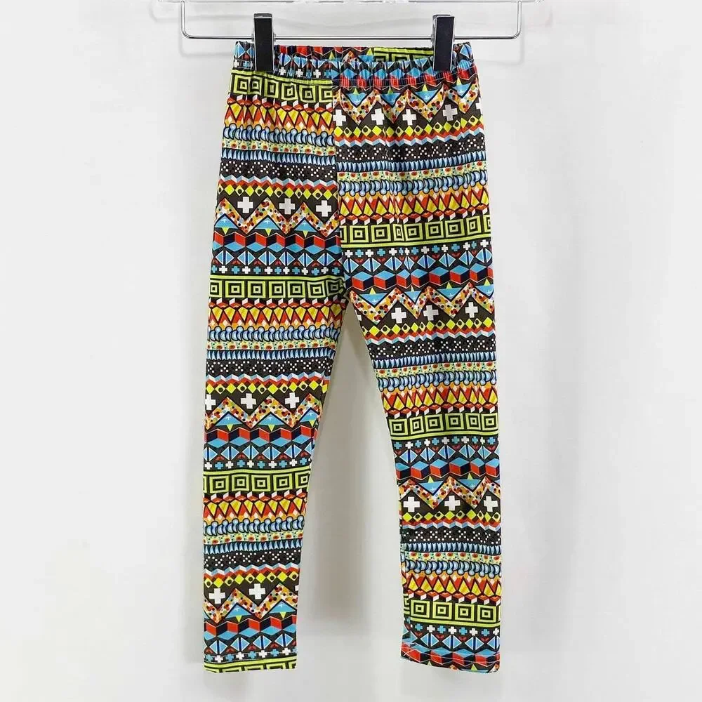 Girls Multicolored Tribal Print Leggings 5T